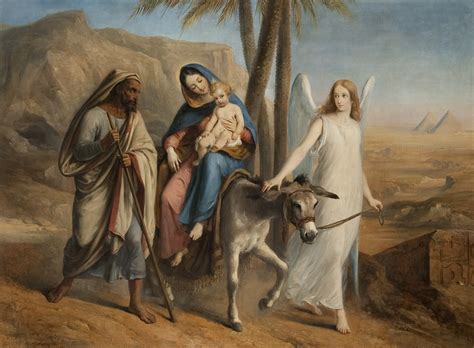 The Flight into Egypt - Obraz pełen mistycyzmu i uroku starożytnego Egiptu!